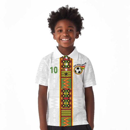 Ghana National Football Custom Kid Polo Shirt Kente Motifs Sporty Style - African Pride