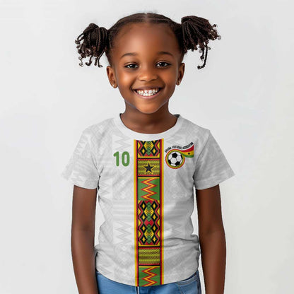 Ghana National Football Custom Kid T shirt Kente Motifs Sporty Style - African Pride