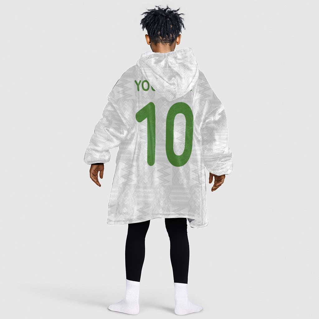 Ghana National Football Custom Kid Wearable Blanket Hoodie Kente Motifs Sporty Style - African Pride