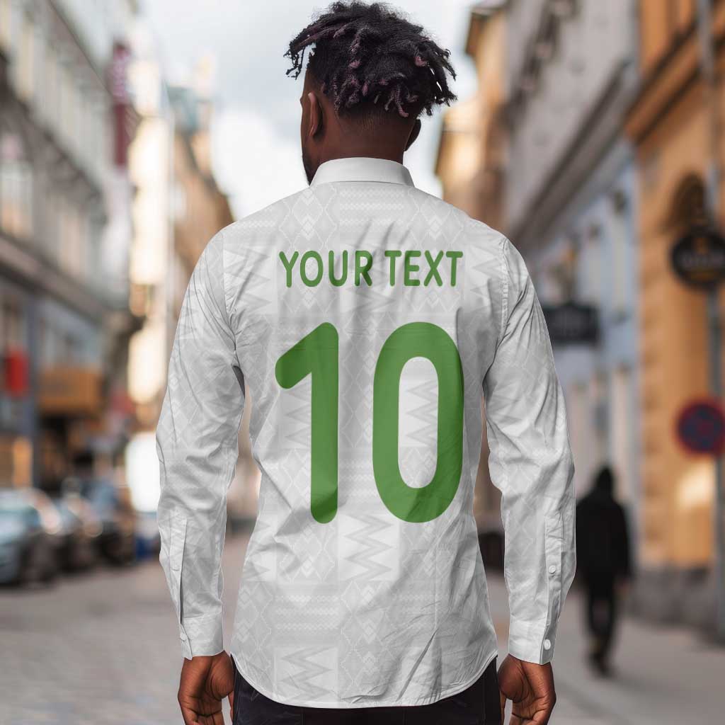 Ghana National Football Custom Long Sleeve Button Shirt Kente Motifs Sporty Style - African Pride