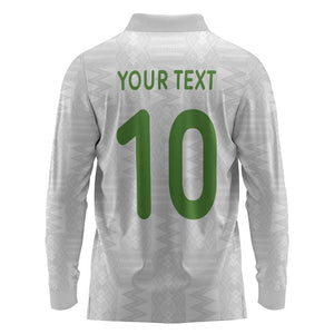 Ghana National Football Custom Long Sleeve Polo Shirt Kente Motifs Sporty Style - African Pride