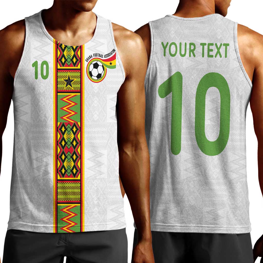 Ghana National Football Custom Men Tank Top Kente Motifs Sporty Style - African Pride