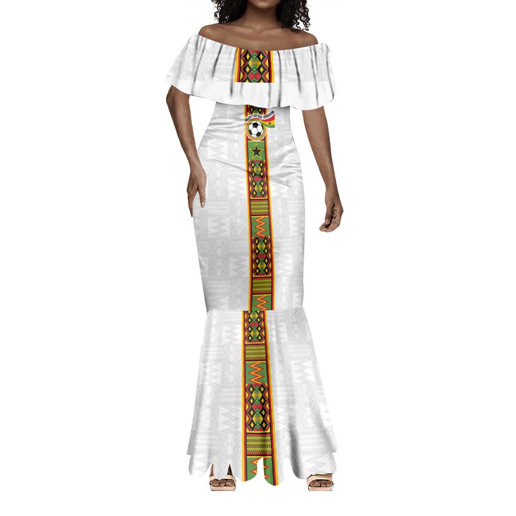 Ghana National Football Custom Mermaid Dress Kente Motifs Sporty Style - African Pride