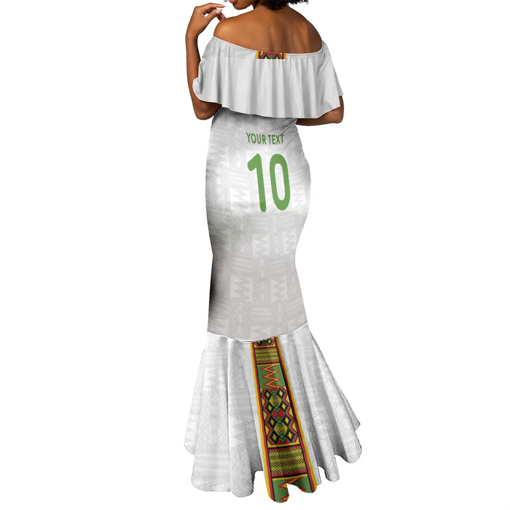 Ghana National Football Custom Mermaid Dress Kente Motifs Sporty Style - African Pride