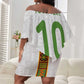 Ghana National Football Custom Off Shoulder Short Dress Kente Motifs Sporty Style - African Pride