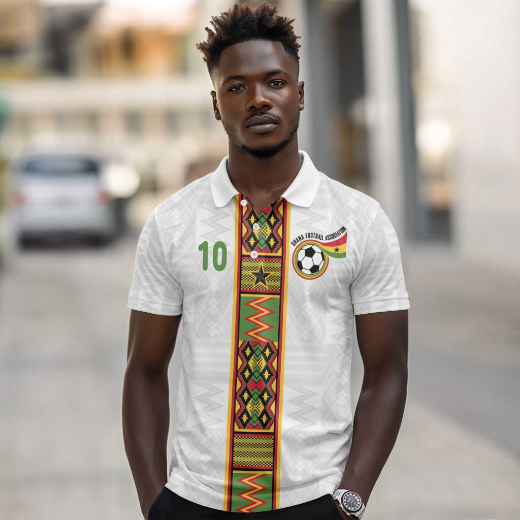 Ghana National Football Custom Polo Shirt Kente Motifs Sporty Style - African Pride