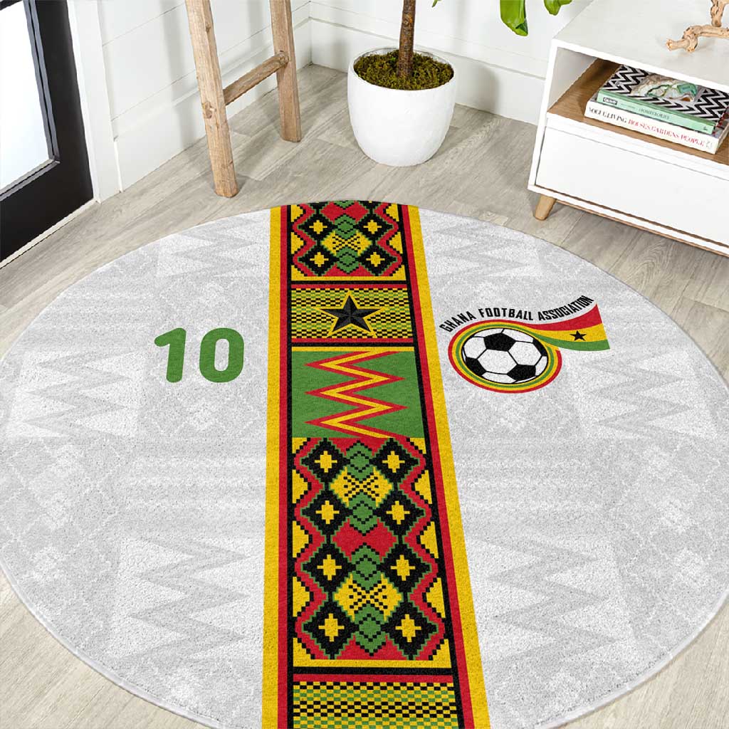 Ghana National Football Custom Round Carpet Kente Motifs Sporty Style - African Pride