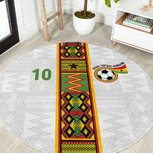 Ghana National Football Custom Round Carpet Kente Motifs Sporty Style - African Pride