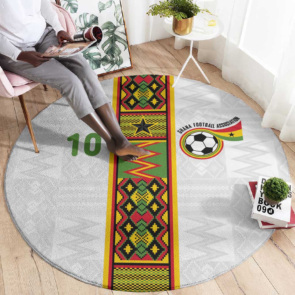Ghana National Football Custom Round Carpet Kente Motifs Sporty Style - African Pride