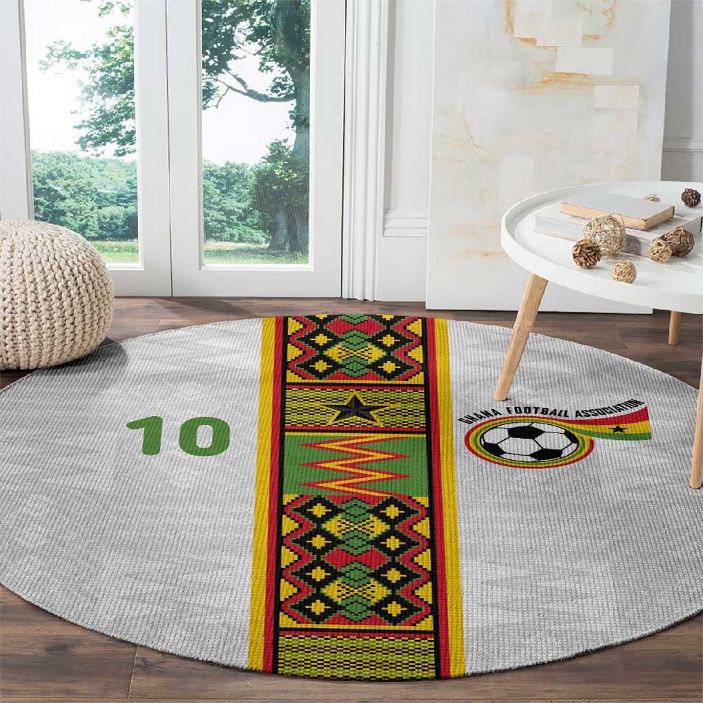 Ghana National Football Custom Round Carpet Kente Motifs Sporty Style - African Pride