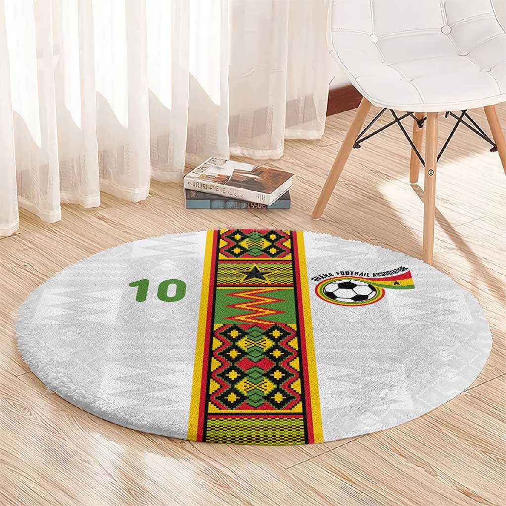 Ghana National Football Custom Round Carpet Kente Motifs Sporty Style - African Pride