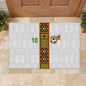 Ghana National Football Custom Rubber Doormat Kente Motifs Sporty Style - African Pride