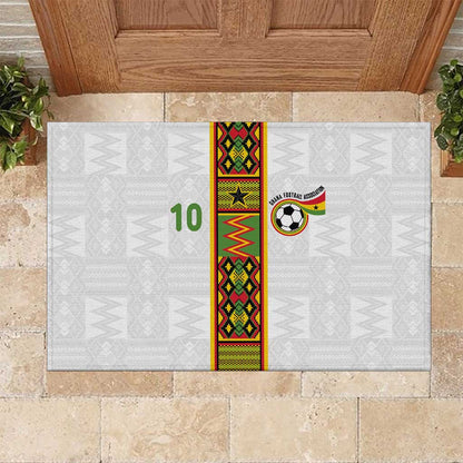 Ghana National Football Custom Rubber Doormat Kente Motifs Sporty Style - African Pride