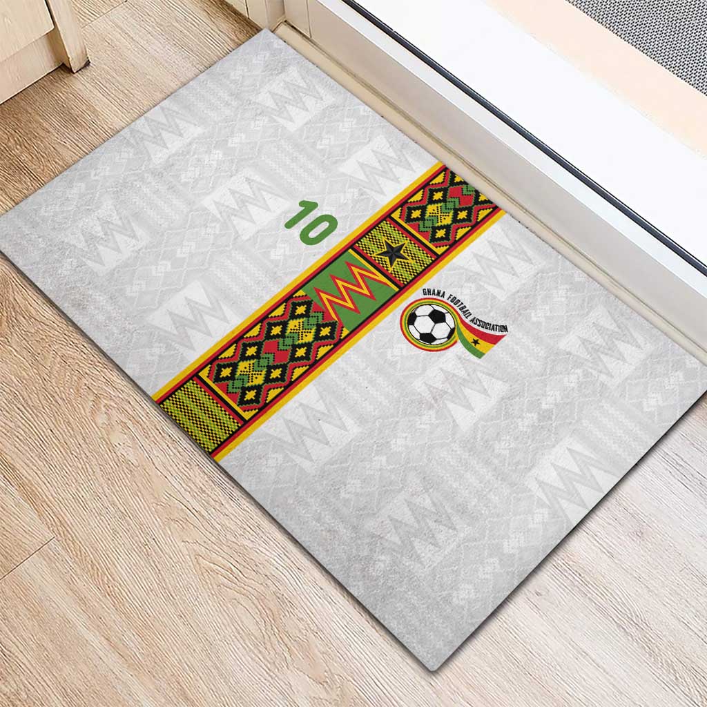Ghana National Football Custom Rubber Doormat Kente Motifs Sporty Style - African Pride