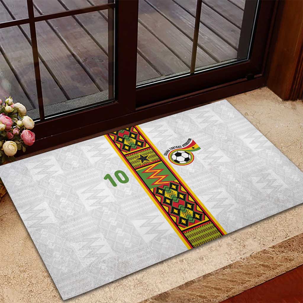 Ghana National Football Custom Rubber Doormat Kente Motifs Sporty Style - African Pride