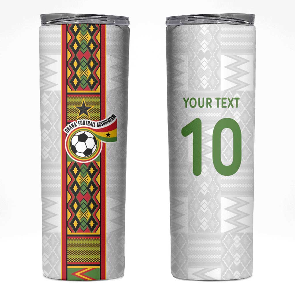 Ghana National Football Custom Skinny Tumbler Kente Motifs Sporty Style - African Pride