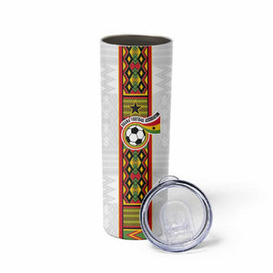 Ghana National Football Custom Skinny Tumbler Kente Motifs Sporty Style - African Pride