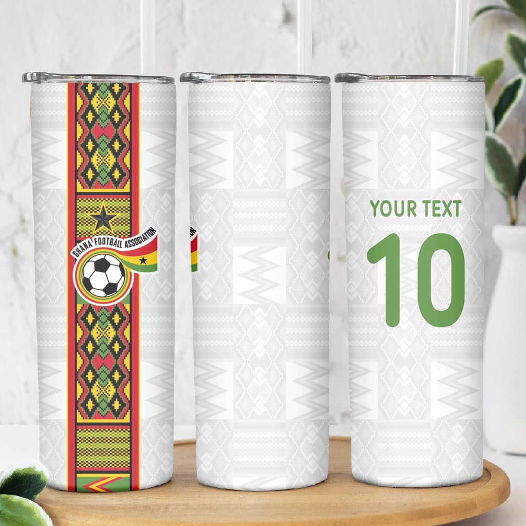 Ghana National Football Custom Skinny Tumbler Kente Motifs Sporty Style - African Pride