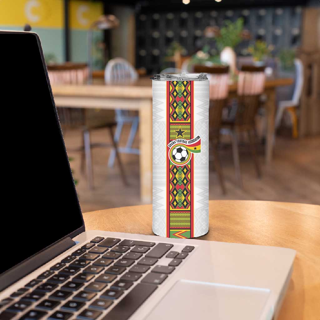 Ghana National Football Custom Skinny Tumbler Kente Motifs Sporty Style - African Pride