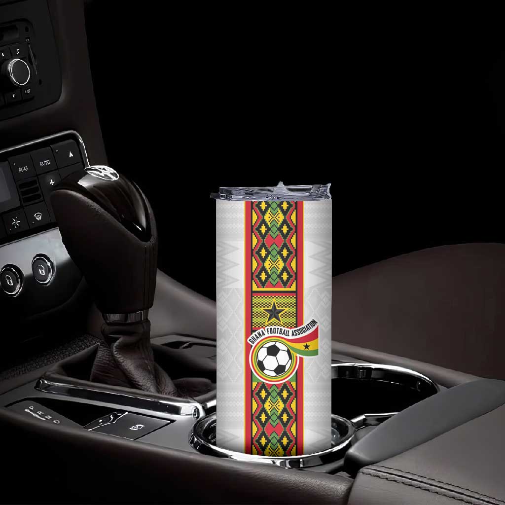 Ghana National Football Custom Skinny Tumbler Kente Motifs Sporty Style - African Pride