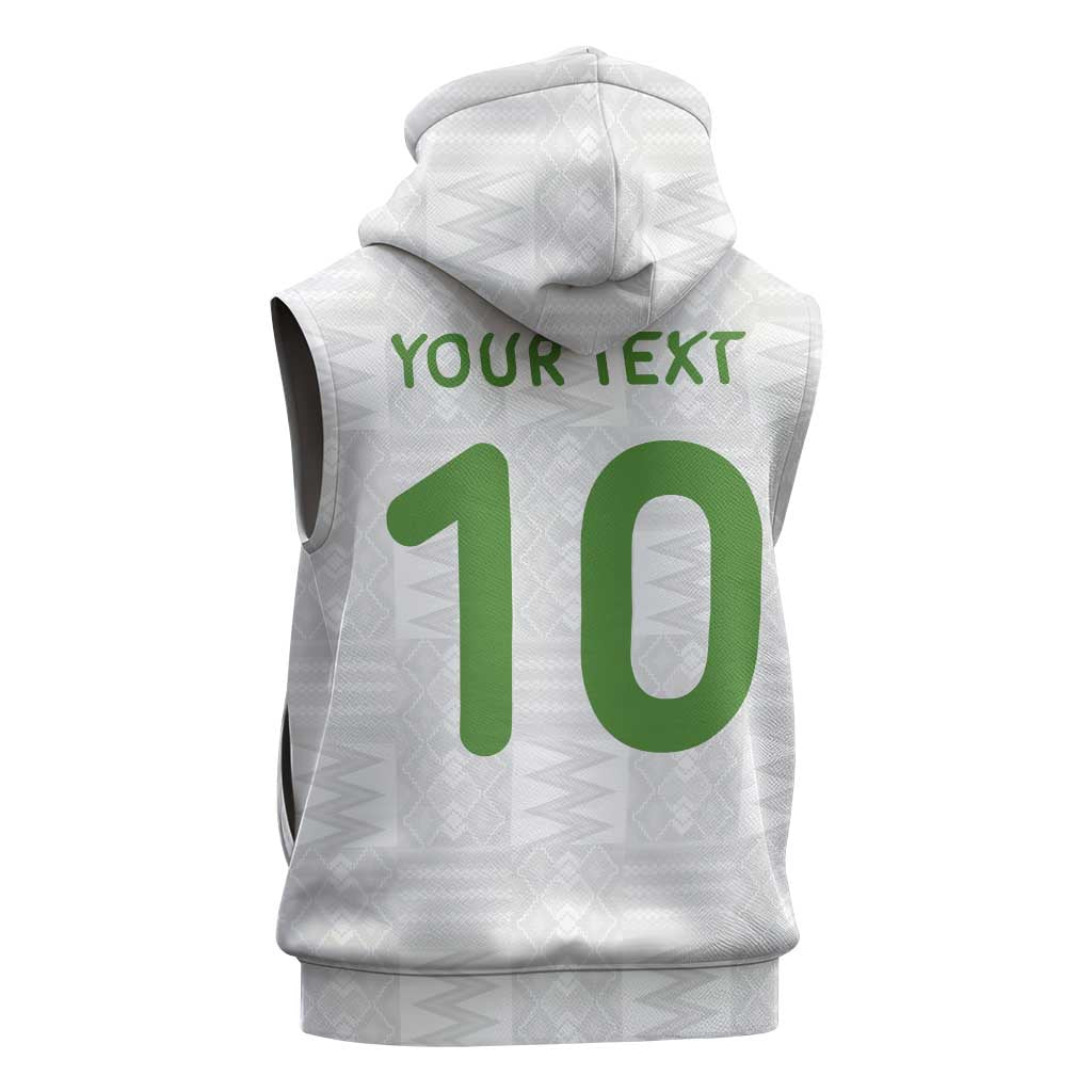 Ghana National Football Custom Sleeveless Hoodie Kente Motifs Sporty Style - African Pride