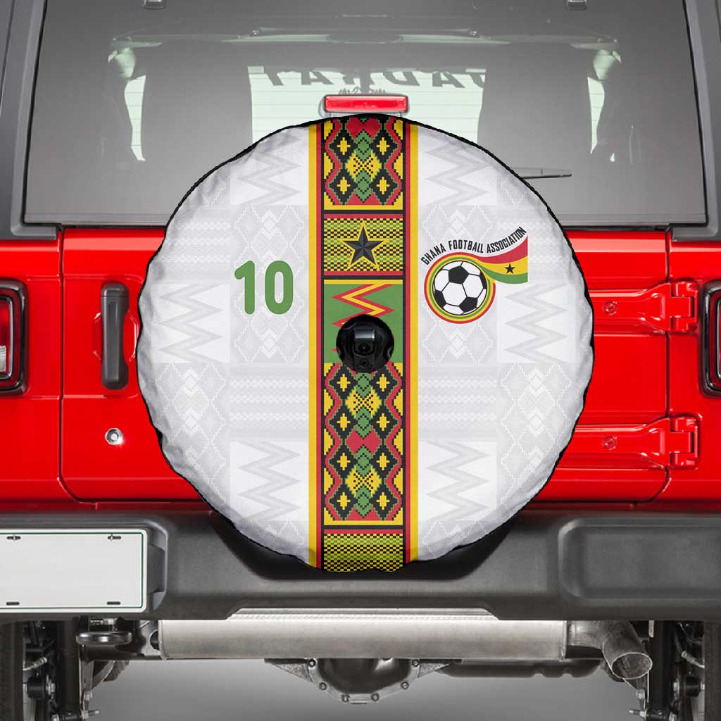 Ghana National Football Custom Spare Tire Cover Kente Motifs Sporty Style - African Pride