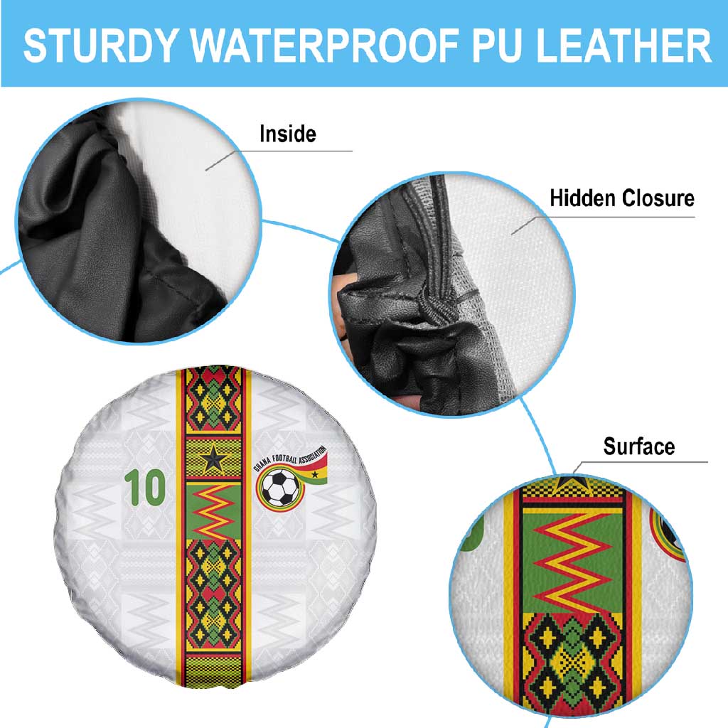 Ghana National Football Custom Spare Tire Cover Kente Motifs Sporty Style - African Pride