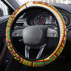 Ghana National Football Steering Wheel Cover Kente Motifs Sporty Style - African Pride