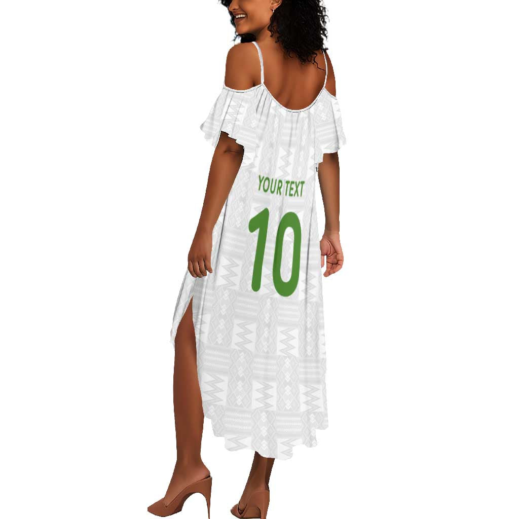 Ghana National Football Custom Summer Maxi Dress Kente Motifs Sporty Style - African Pride