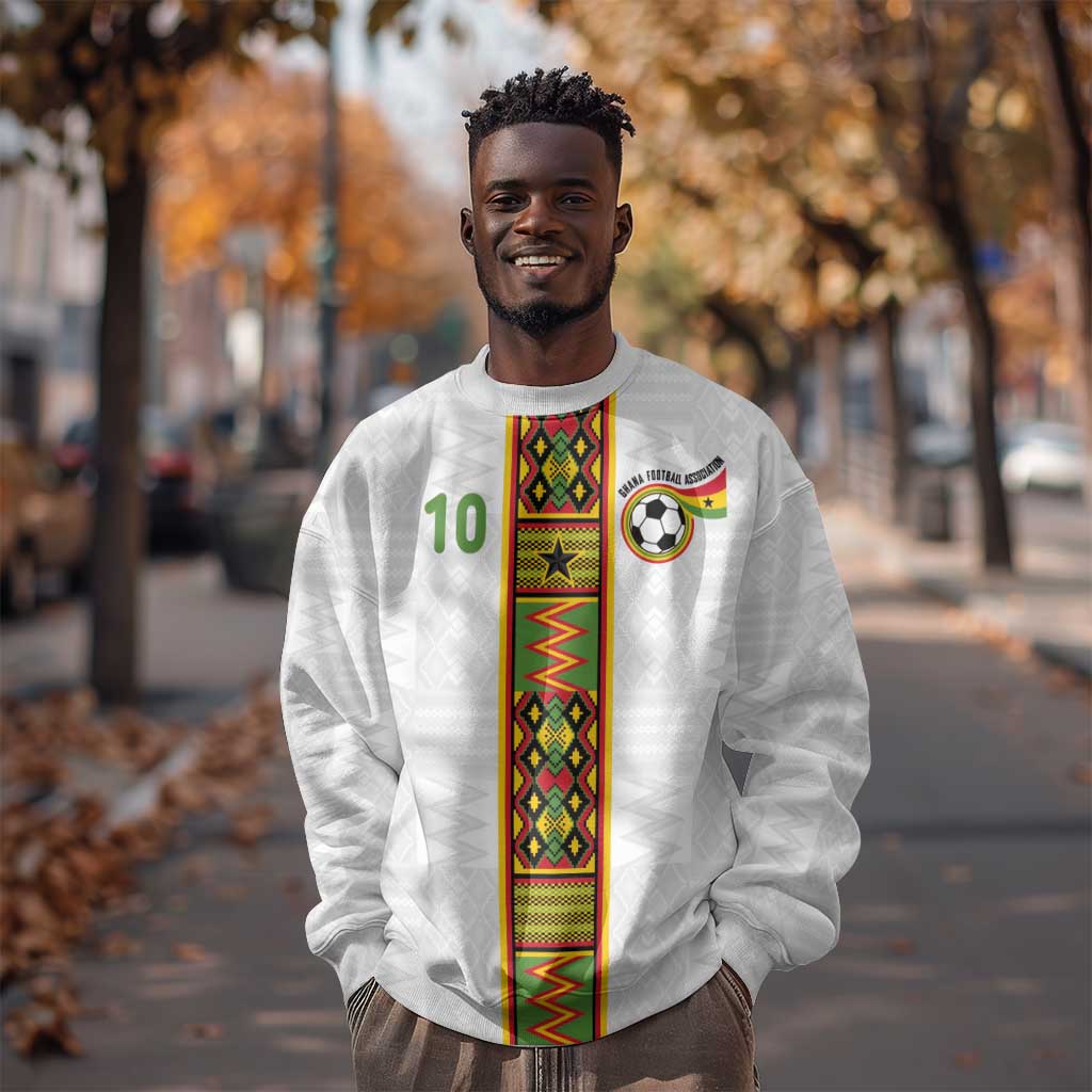 Ghana National Football Custom Sweatshirt Kente Motifs Sporty Style - African Pride