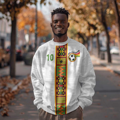 Ghana National Football Custom Sweatshirt Kente Motifs Sporty Style - African Pride