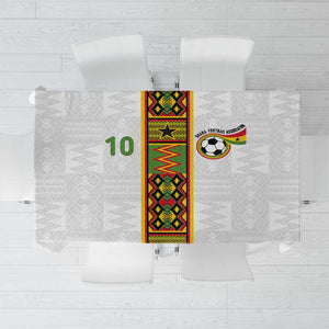 Ghana National Football Custom Tablecloth Kente Motifs Sporty Style - African Pride