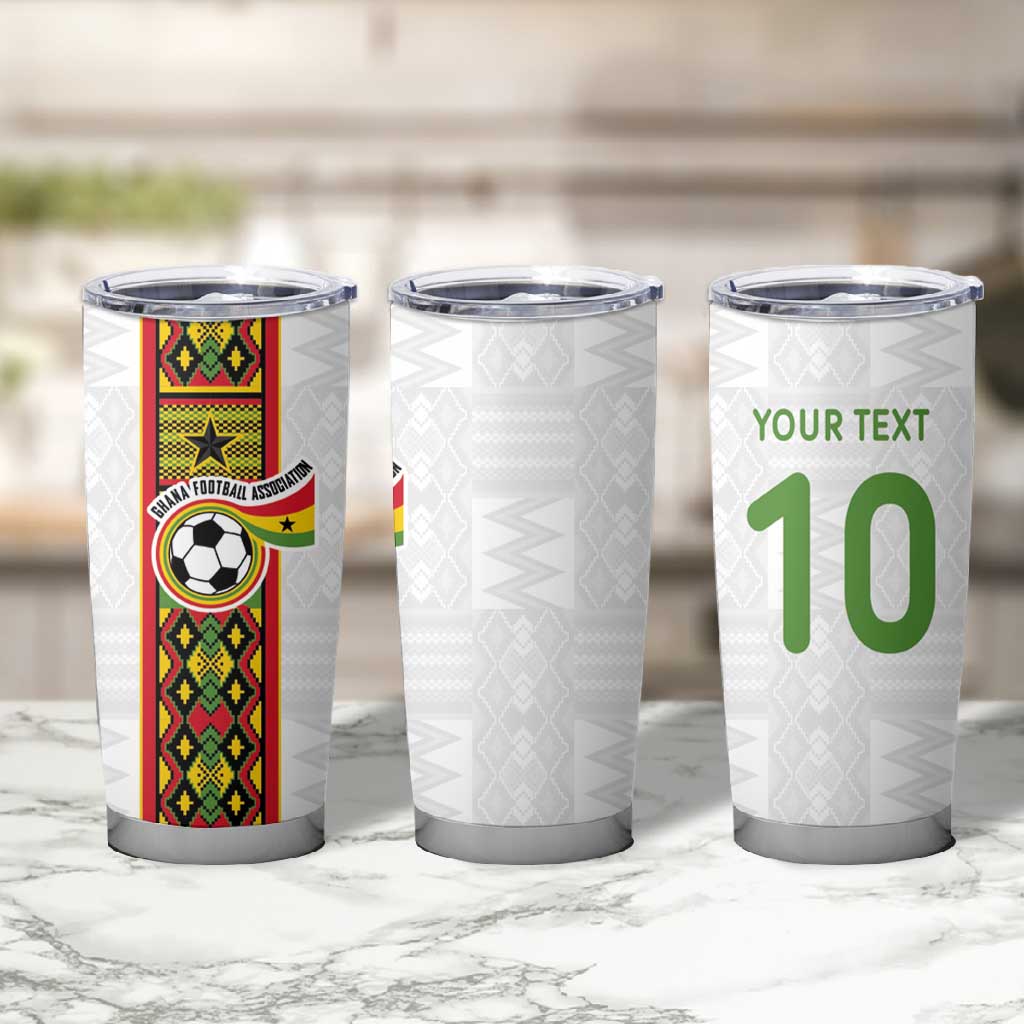 Ghana National Football Custom Tumbler Cup Kente Motifs Sporty Style - African Pride