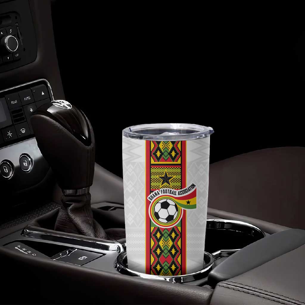 Ghana National Football Custom Tumbler Cup Kente Motifs Sporty Style - African Pride