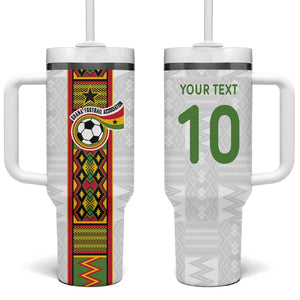 Ghana National Football Custom Tumbler With Handle Kente Motifs Sporty Style - African Pride