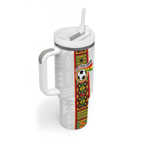 Ghana National Football Custom Tumbler With Handle Kente Motifs Sporty Style - African Pride