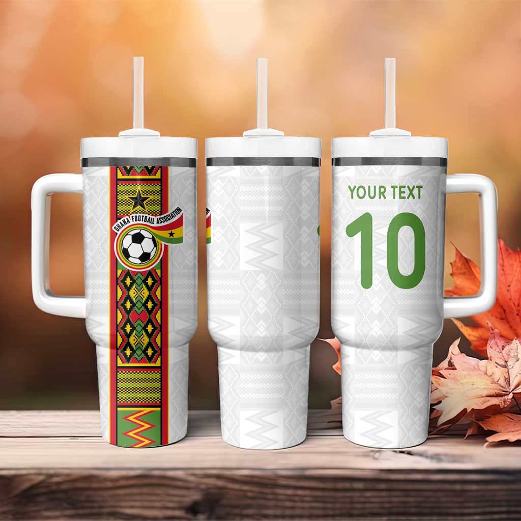 Ghana National Football Custom Tumbler With Handle Kente Motifs Sporty Style - African Pride