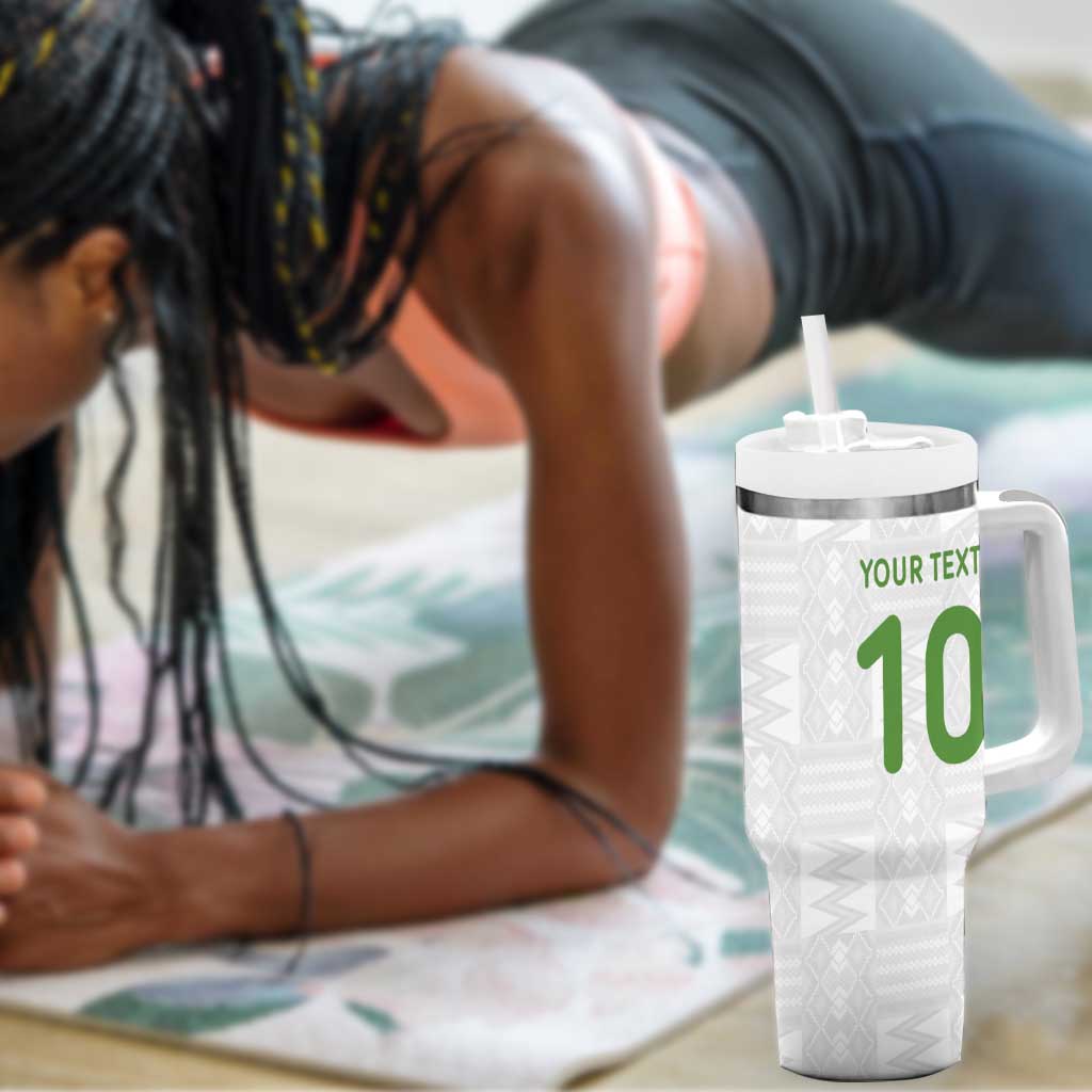 Ghana National Football Custom Tumbler With Handle Kente Motifs Sporty Style - African Pride