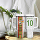 Ghana National Football Custom Tumbler With Handle Kente Motifs Sporty Style - African Pride