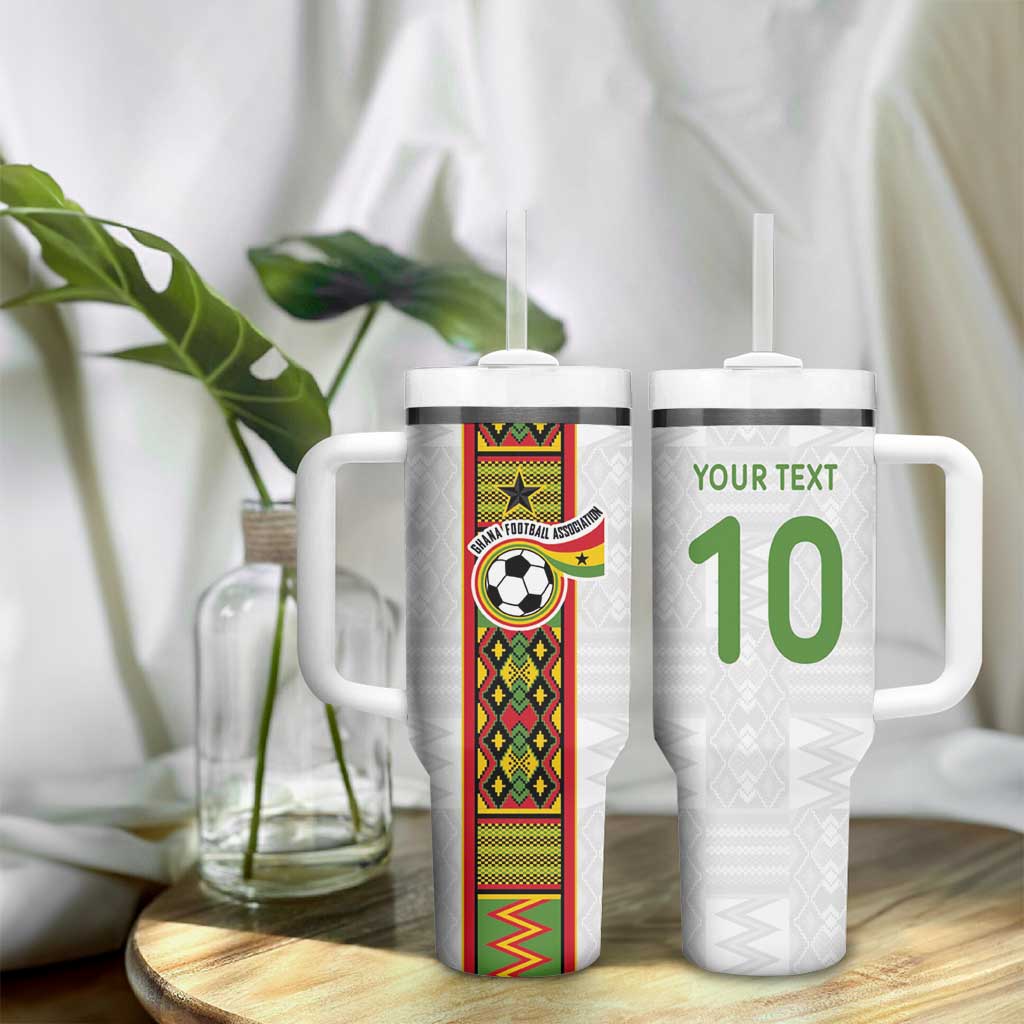 Ghana National Football Custom Tumbler With Handle Kente Motifs Sporty Style - African Pride
