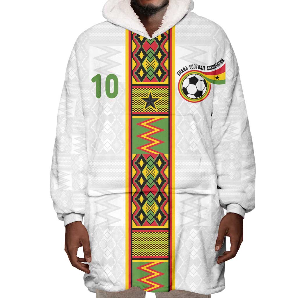 Ghana National Football Custom Wearable Blanket Hoodie Kente Motifs Sporty Style - African Pride