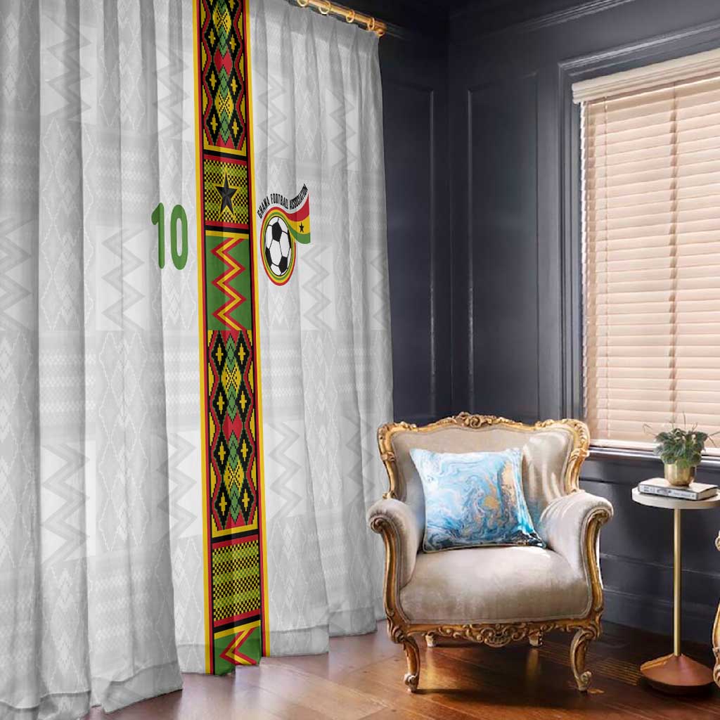 Ghana National Football Custom Window Curtain Kente Motifs Sporty Style - African Pride
