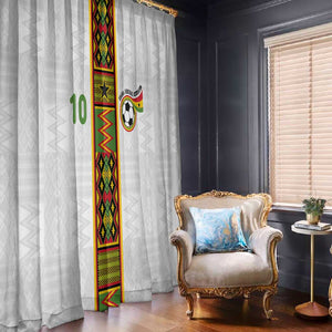 Ghana National Football Custom Window Curtain Kente Motifs Sporty Style - African Pride