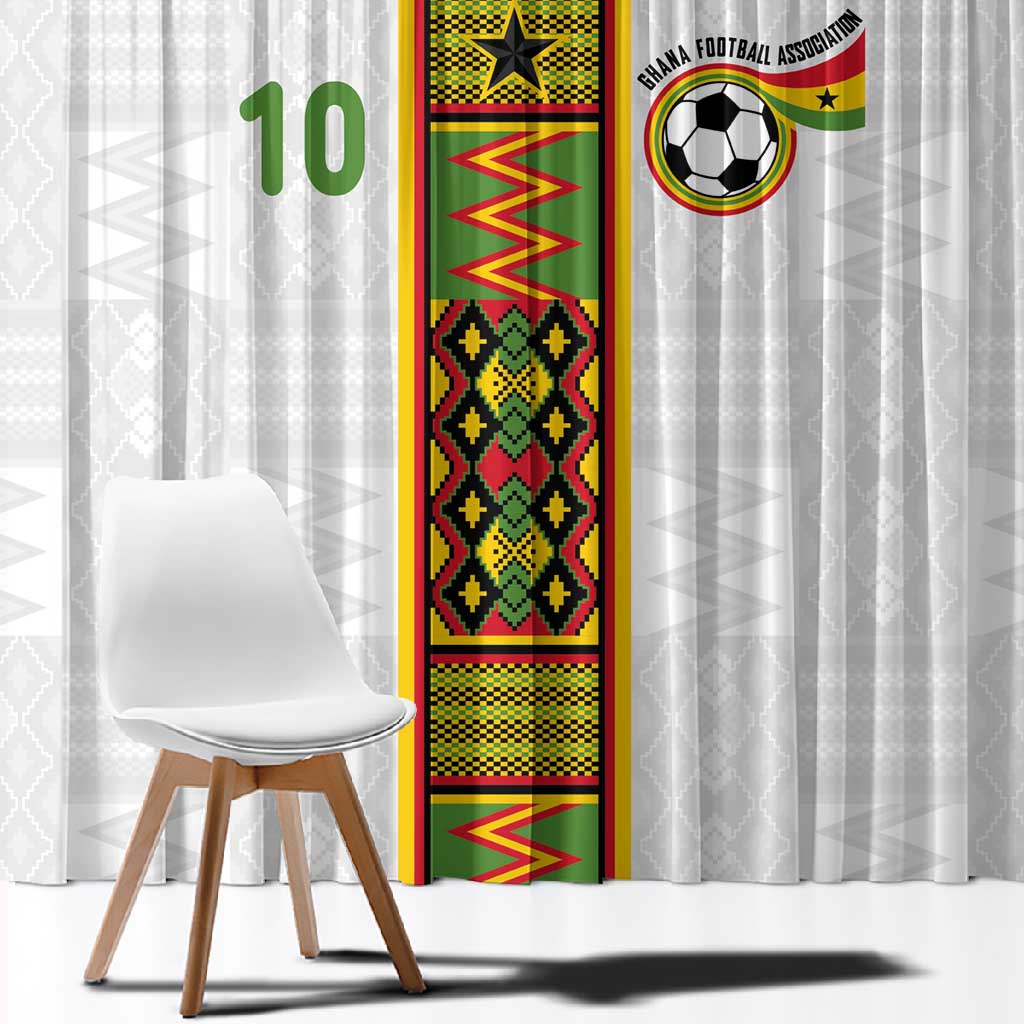 Ghana National Football Custom Window Curtain Kente Motifs Sporty Style - African Pride