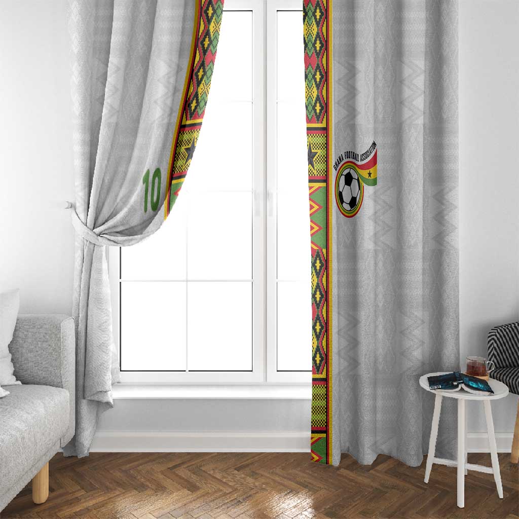 Ghana National Football Custom Window Curtain Kente Motifs Sporty Style - African Pride