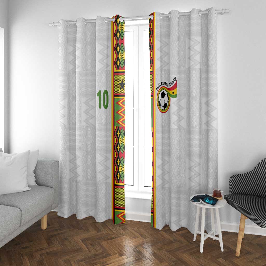 Ghana National Football Custom Window Curtain Kente Motifs Sporty Style - African Pride