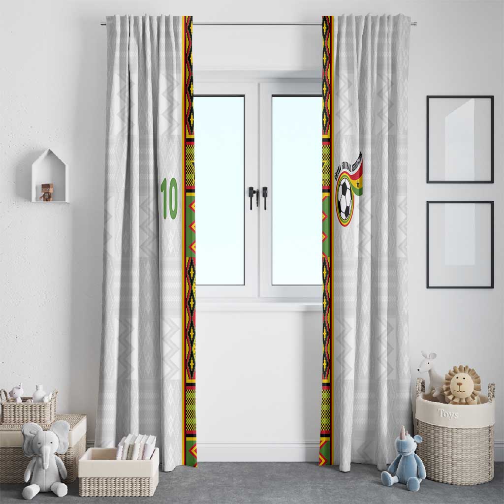 Ghana National Football Custom Window Curtain Kente Motifs Sporty Style - African Pride