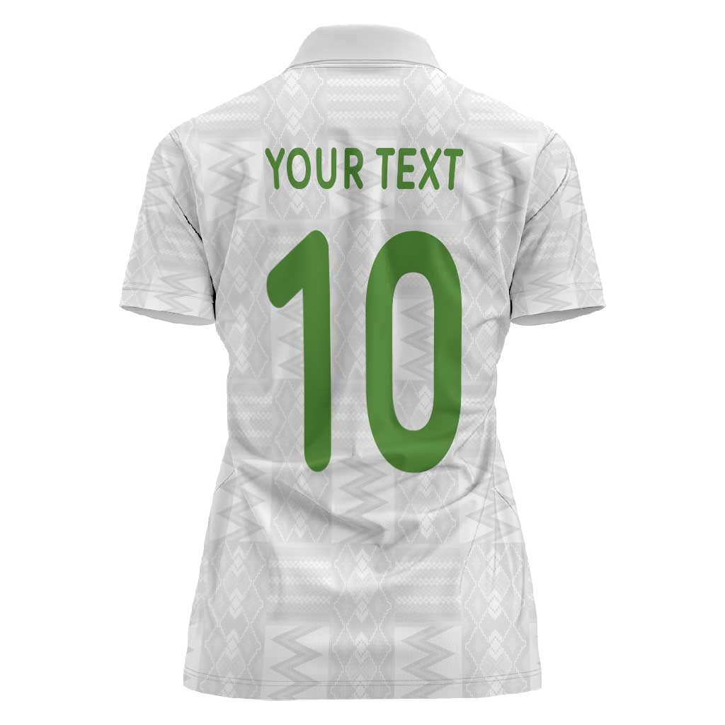 Ghana National Football Custom Women Polo Shirt Kente Motifs Sporty Style - African Pride