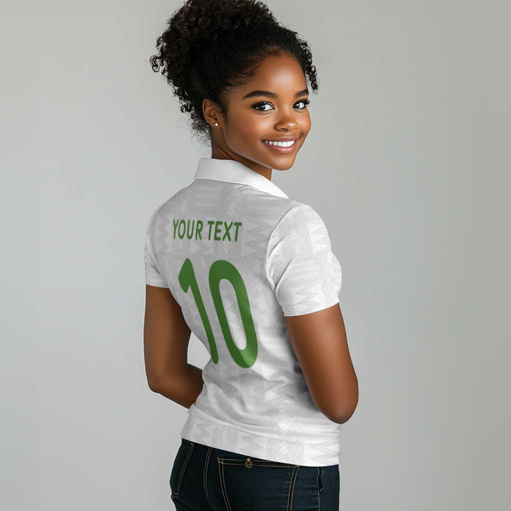 Ghana National Football Custom Women Polo Shirt Kente Motifs Sporty Style - African Pride