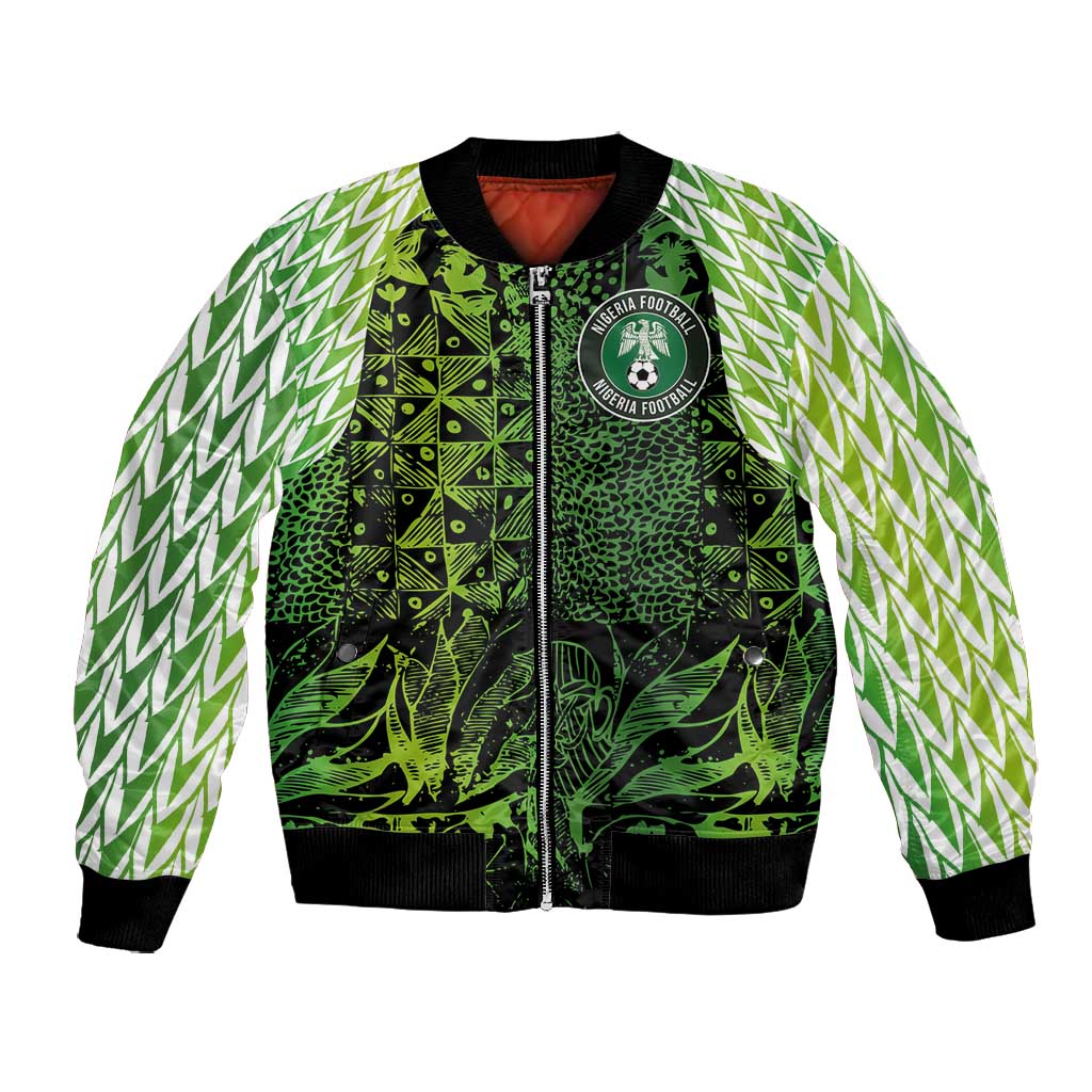 Nigeria National Football Custom Bomber Jacket Super Eagles-Shoulders Sleeves Armor - African Pride